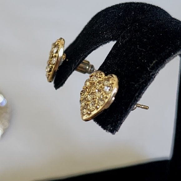 Gold Cuban Link Chain Neckace Bracelet Set with Toggle Clasp Heart Pendants Set - Picture 9 of 9